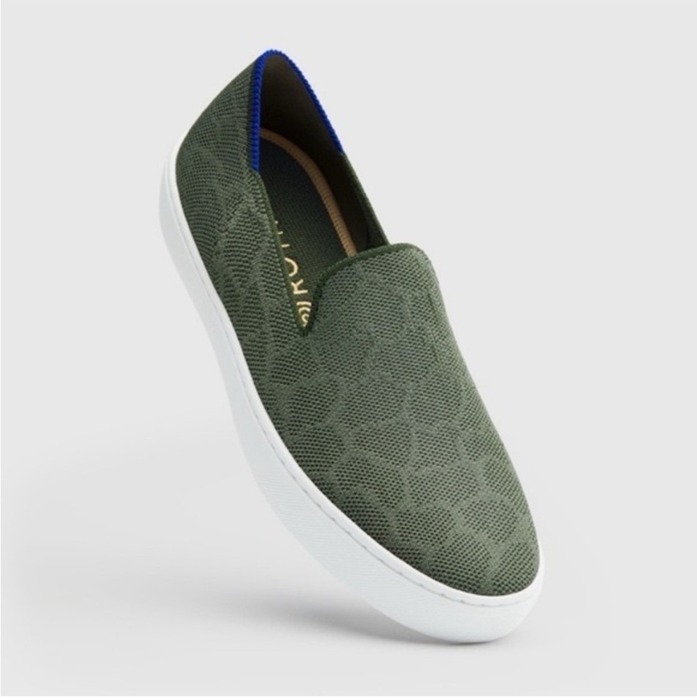 Rothy's Green Giraffe Slip-On Sneakers